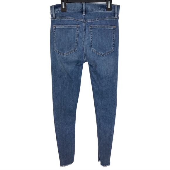 LOFT Modern Skinny Raw Hem Painted Floral Jeans - Picture 9 of 12